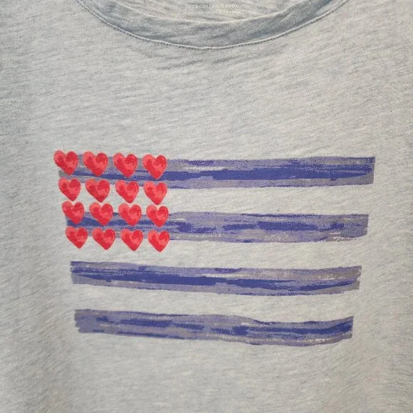 Talbots Heart Spangled Banner Tee, Size M, Like New - Picture 3 of 6